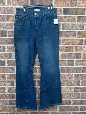 We the free  Dark Blue Jeans - flare button fly Classic Straight